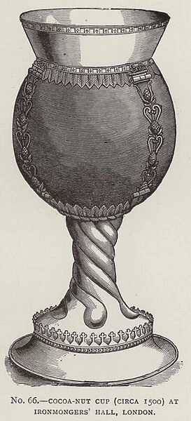 Cocoa-nut Cup (circa 1500) at Ironmongers Hall, London (engraving)