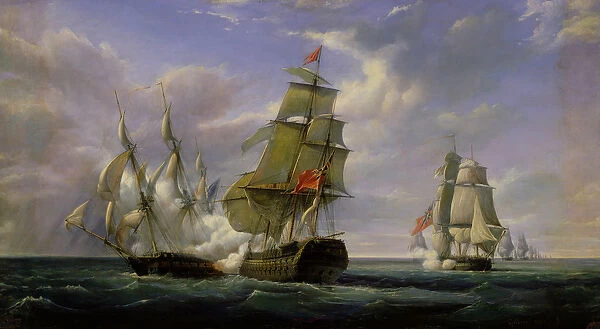 Combat between the French Frigate La Canonniere and the English Vessel