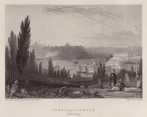 Constantinople, from Pera (colour litho)