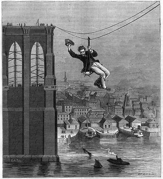Construction of the Brooklyn Bridge in New York: Mr. Farrington
