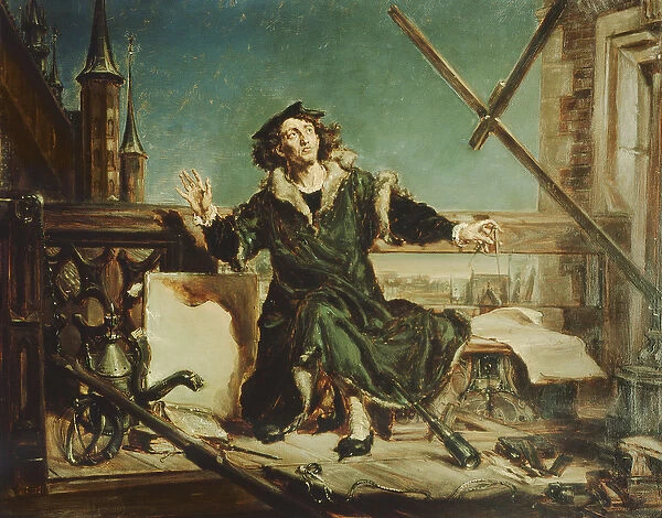 Copernicus in the tower at Frombork (oil on canvas)