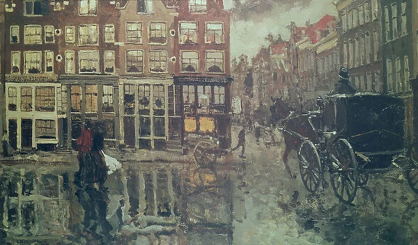 Corner of Leidsche Square, Amsterdam (oil)