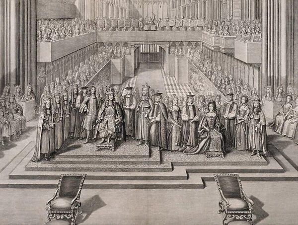 The Coronation of King James II (1633-1701) and his second wife Mary of Modena (1658-1718
