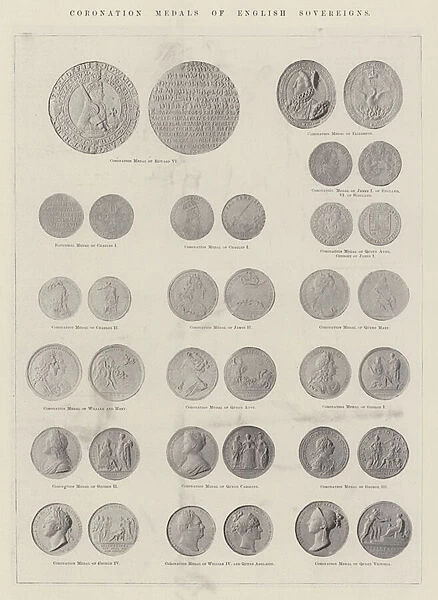 Coronation Medals of English Sovereigns (b  /  w photo)