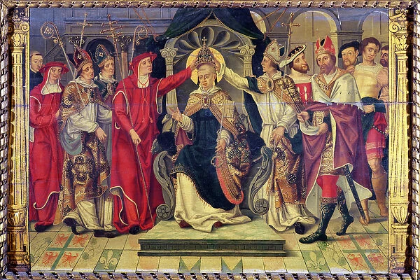 Coronation of Pope Celestine V (c. 1215-96) in August 1294 (oil on panel)