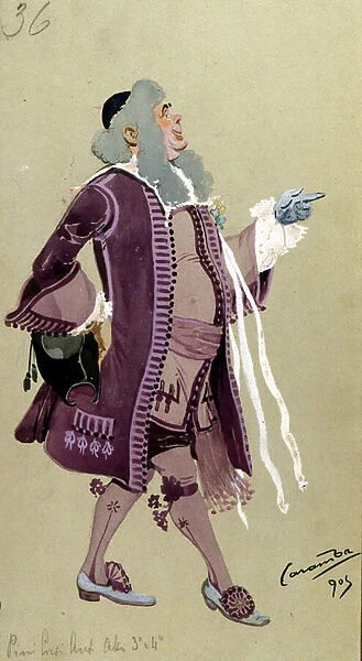 Costume design for Don Bartolo, from The Marriage of Figaro
