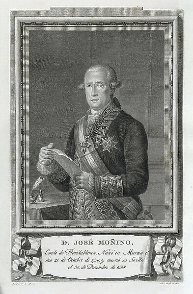 Count Jose Monino FLORIDABLANCA (1728-1808) (engraving)