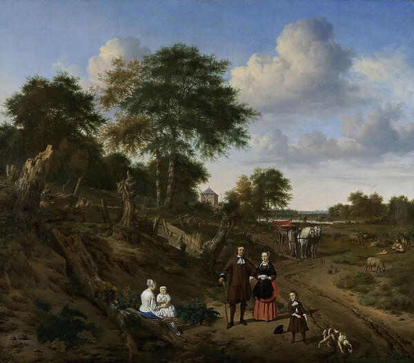 Couple in a Landscape, 1667 (oil on canvas)