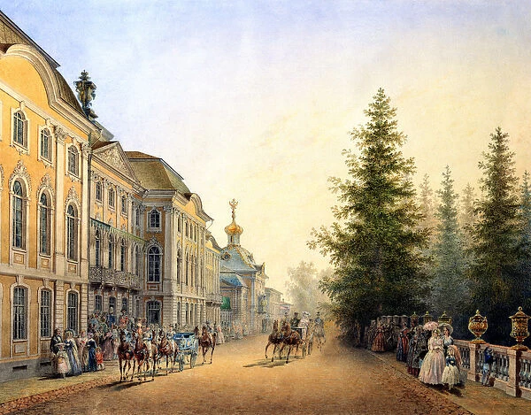 Court Departure at the Main Entrance of the Great Palace, 1852 (w  /  c on paper)