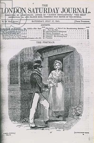 Cover of the London Saturday Journal (engraving)