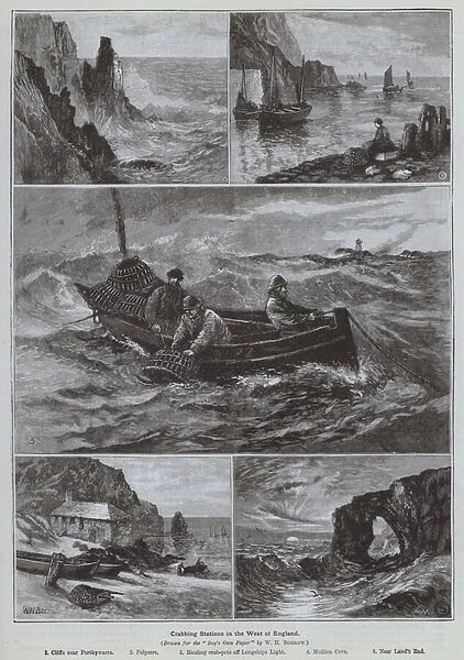 Crabbing stations in the West of England (engraving)