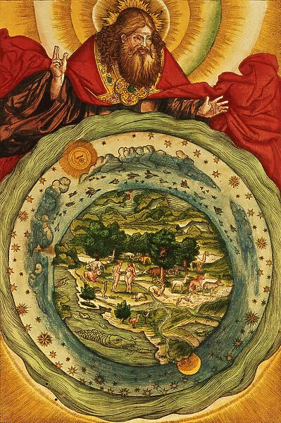 The Creation, from the Luther Bible, c. 1530 (coloured woodcut)