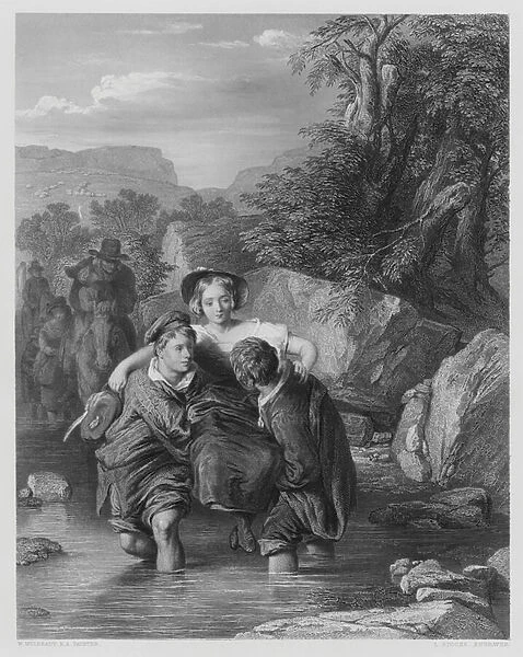 Crossing the Ford, from the picture in the Vernon Gallery (engraving)