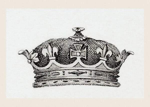 Crown worn by the cousins of the monarch, from 'The National Encyclopaedia: A Dictionary of Universal Knowledge', published c. 1890 (engraving)