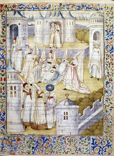 Dance in a castle. Miniature taken from 'The Book of the Ladys City'