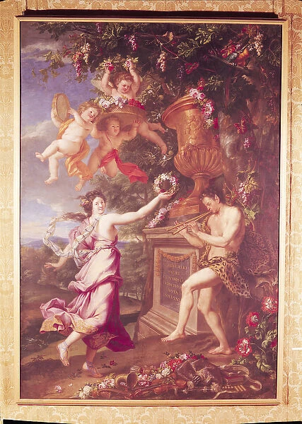 The Dance of a Nymph and a Satyr (oil on canvas)