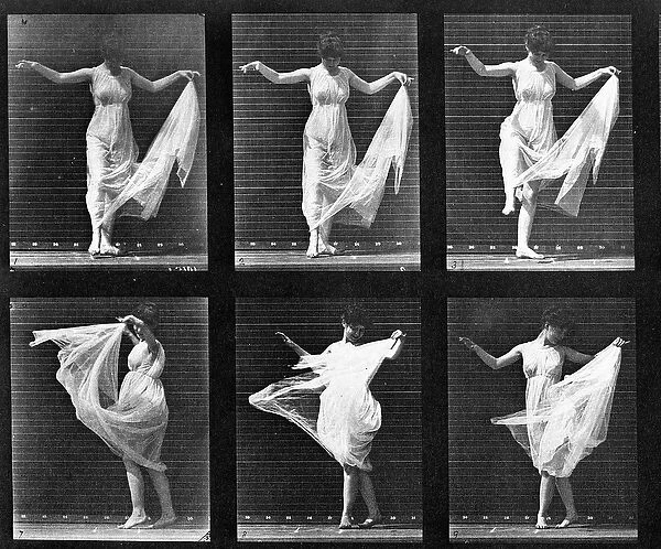 Dancing Woman, plate 187 from Animal Locomotion, 1887 (b  /  w photo)
