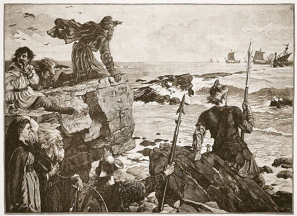 How the Danes came up the Channel a thousand years ago, illustration from