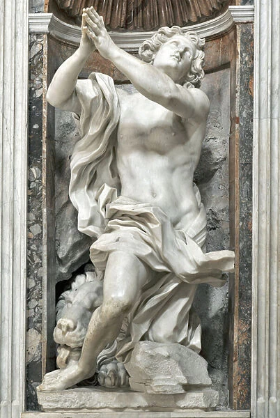 Daniel in the Lion Pit (Daniel and the Lion) Marble Sculpture by Gian Lorenzo Bernini