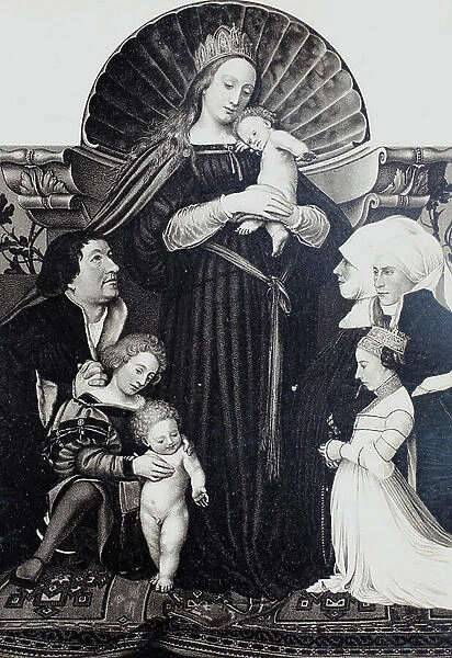 Darmstadt Madonna, with portraits of donors