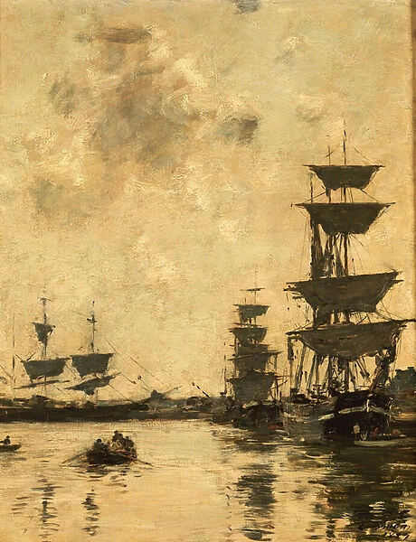 Deauville: Schooners at Anchor, 1887 (oil on panel)