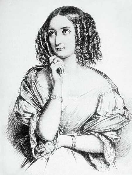 Delphine Gay de Girardin (1804-1855) French woman of letters and wife of Emile de Girardin, French etching, 19th century