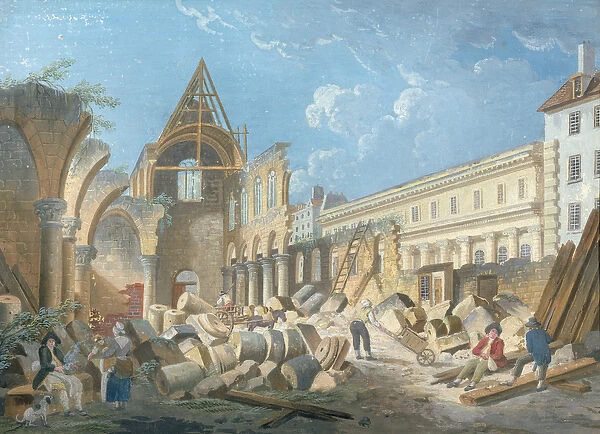 Demolition of the Couvent des Cordeliers, c. 1802 (gouache on paper)