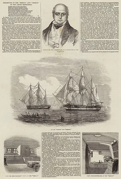 Departure of the 'Erebus'and 'Terror'on the Arctic Expedition (engraving)