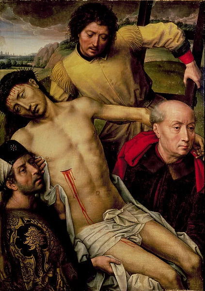 Descent from the Cross, left hand panel from the Deposition Diptych, c