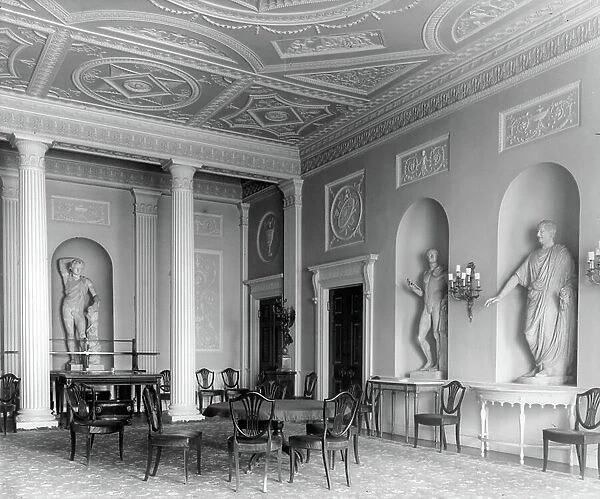 The Dining Room of Lansdowne House, London, from The Country Houses of Robert Adam, by Eileen Harris, published 2007 (b / w photo)