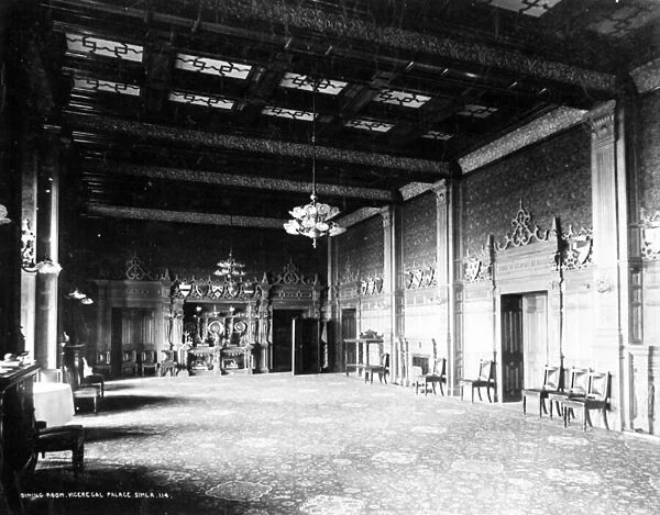 Dining Room of the Viceregal Lodge, Simla, c. 1890 (b  /  w photo)