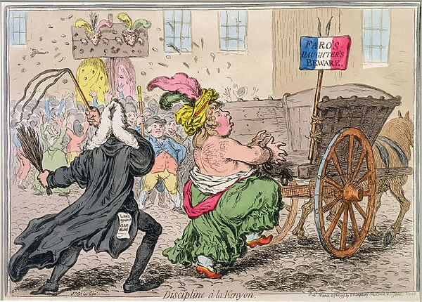 Discipline a la Kenyon, published by Hannah Humphrey in 1797 (hand-coloured etching)
