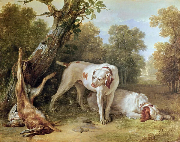 Dog and Hare (oil on canvas)