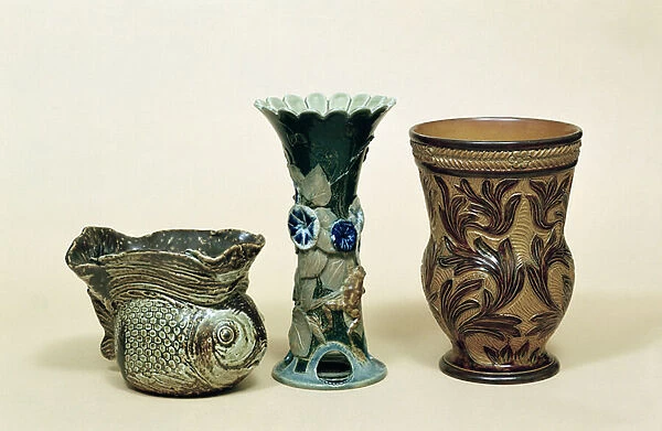 Doulton Vases, 1880s, (stoneware)