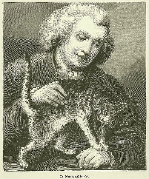 Dr Johnson and his Cat (engraving)