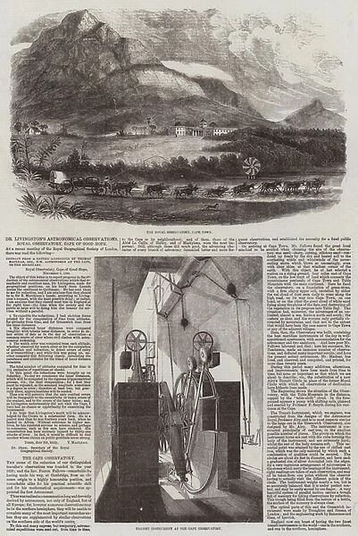 Dr Livingstons Astronomical Observations, Royal Observatory, Cape of Good Hope (engraving)