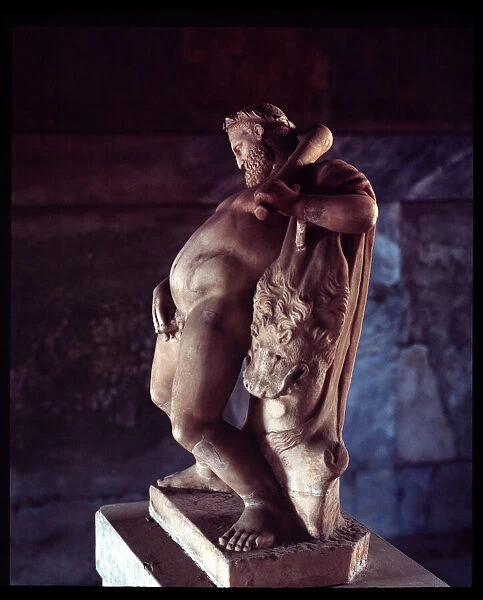 Drunk Hercules. Sculpture of the House of Deers, 5th century BC - 1st century AD