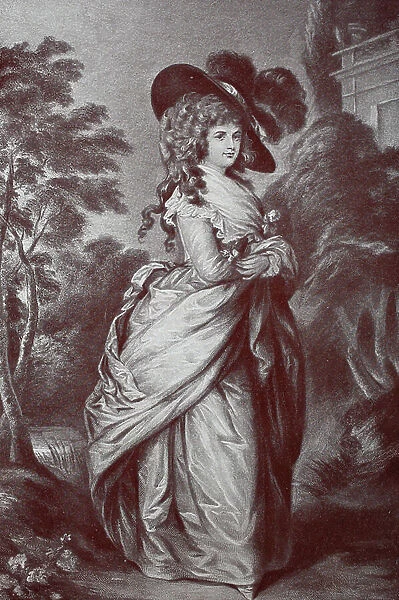 The Duchess of Devonshire after a painting by Thomas Gainsborough, Georgiana Dorothy Cavendish