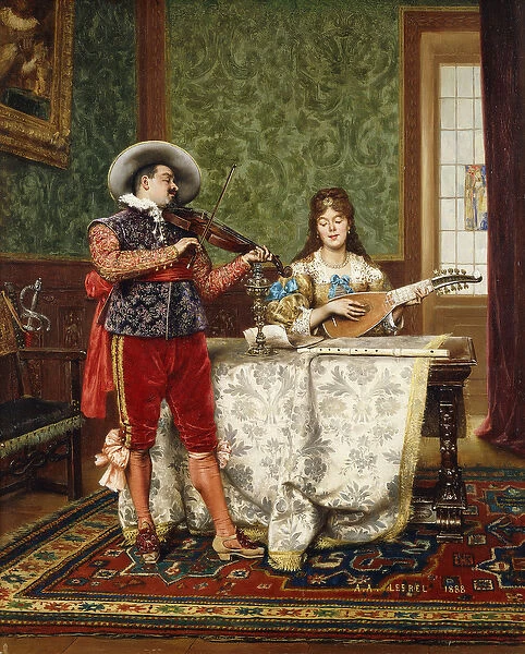 The Duet, 1888 (oil on panel)