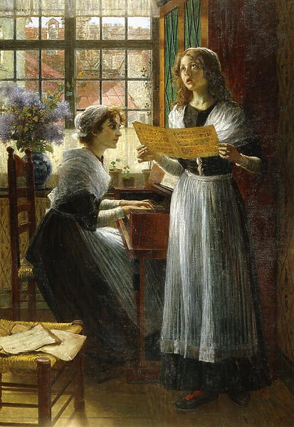 The Duet, (oil on canvas)