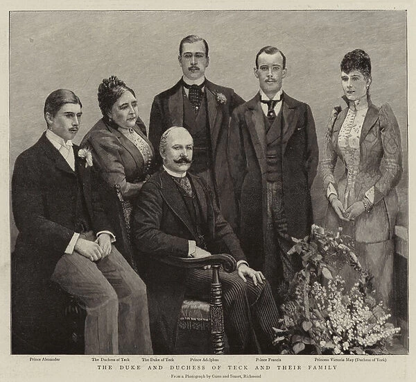 The Duke and Duchess of Teck and their Family (engraving)