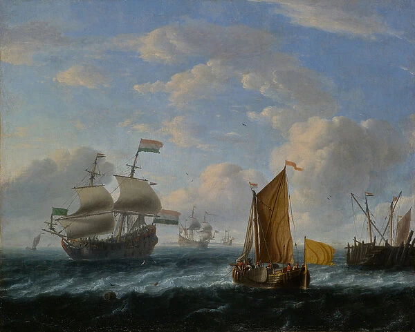 Dutch Warships (oil on canvas)