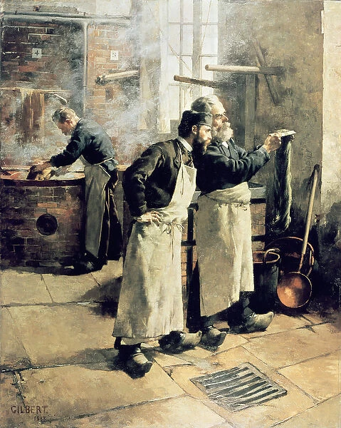 Dyeing workshop in the Gobelins, 19th century