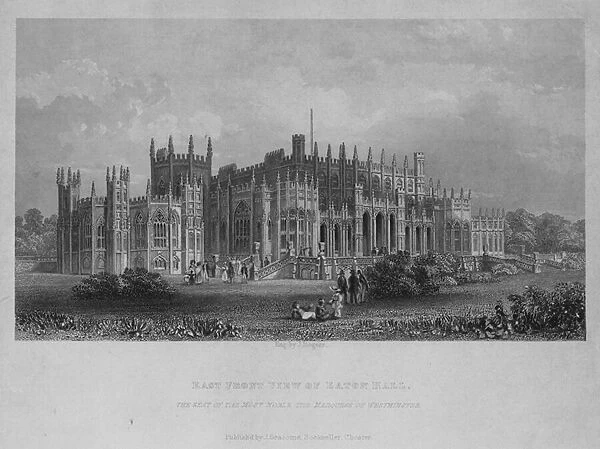 East Front View of Eaton Hall, the Seat of the Most Noble the Marquess of Westminster (engraving)