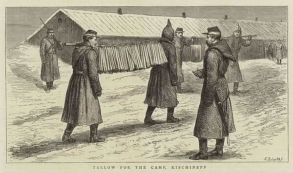 The Eastern Question, with the Russians, Tallow for the Camp, Kischineff (engraving)