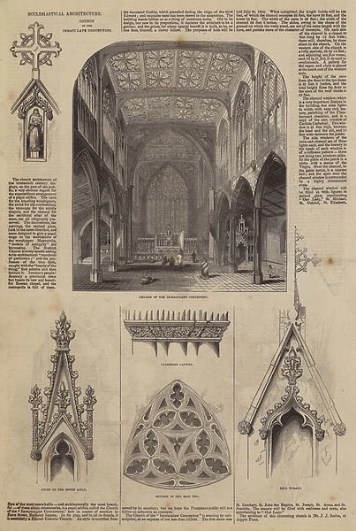 Ecclesiastical Architecture, Church of the Immaculate Conception (engraving)