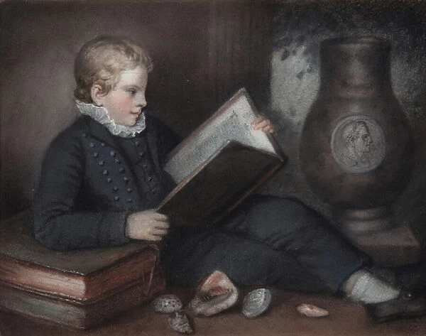 Edgeworth King with Books, 1815 (pastel on grey paper)