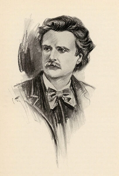 Edvard Grieg (1843-1907) illustration from The Lure of Music by Olin Downes