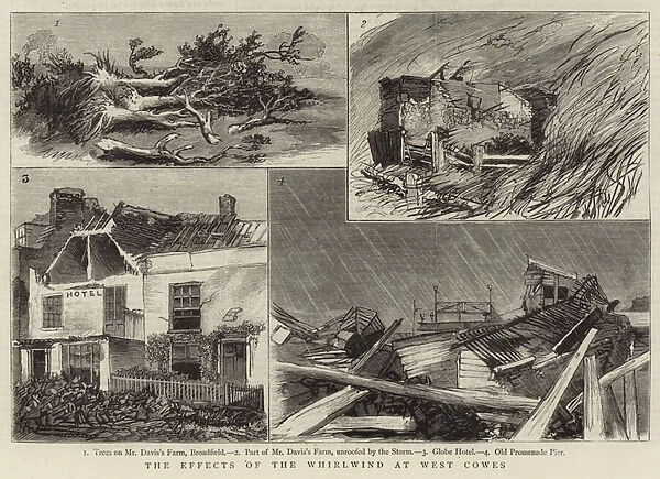 The Effects of the Whirlwind at West Cowes (engraving)
