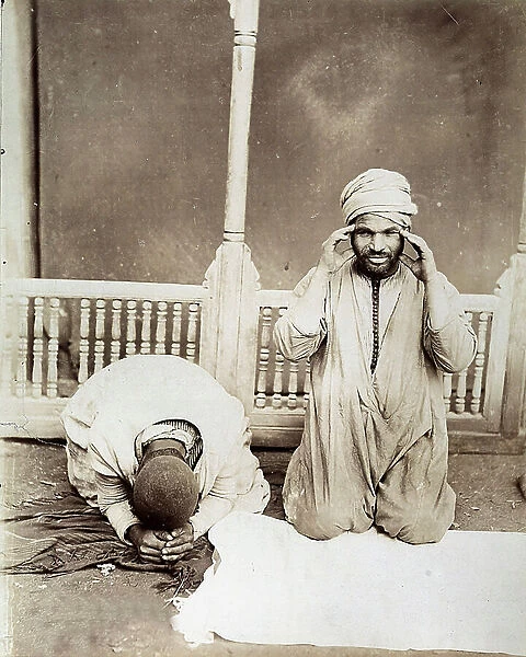 Two egyptians praying, 1880 (print on double-weight paper)